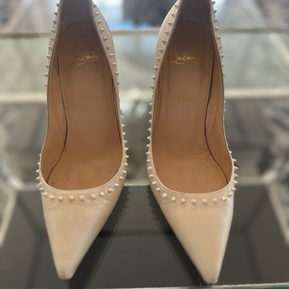 Christian Louboutin Beige Studded Heels